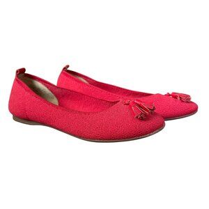 Talbots red tassel fabric ballet flats women's size 6.5M